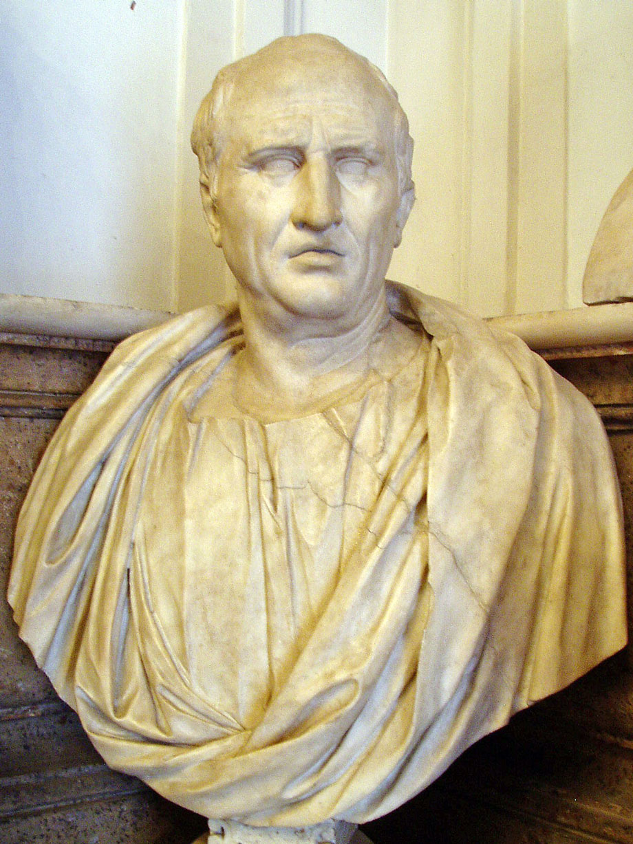 A bust of ancient Roman philosopher Marcus Cicero